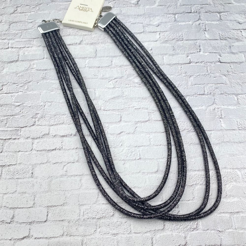 Amrita Singh Siena 5 Strand Gunmetal Necklace